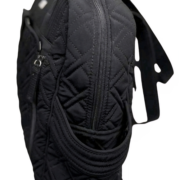 Vera Bradley Black Quilted Diaper Bag Tote Large W/Changing Pad Stroller Travel - Picture 5 of 13